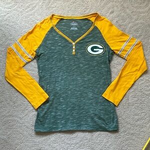 Majestic Green Bay Packers Gold/Green T- Shirt- Small